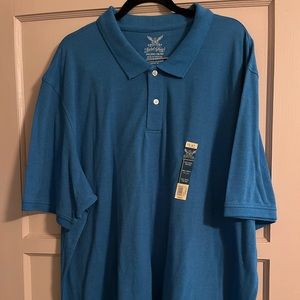 Big mens 3x polo shirt light blue